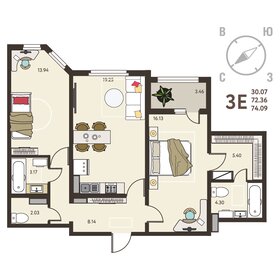 74,1 м², 2-комнатная квартира 7 038 550 ₽ - изображение 24