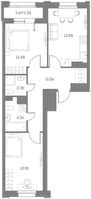 Квартира 60,3 м², 2-комнатная - изображение 1