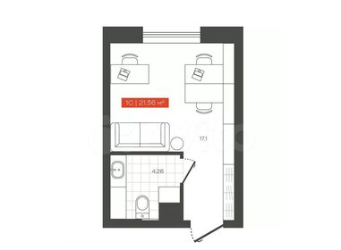 21,5 м², 1-комнатные апартаменты 4 820 000 ₽ - изображение 46