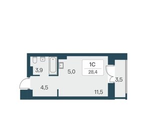 Квартира 28,6 м², студия - изображение 1