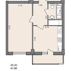 Квартира 41,6 м², 1-комнатная - изображение 2