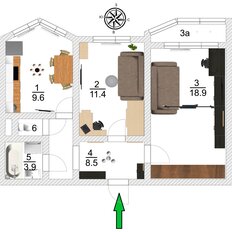 Квартира 51,3 м², 2-комнатная - изображение 3