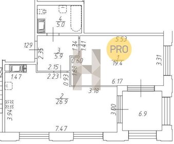 Квартира 57,2 м², 1-комнатная - изображение 1