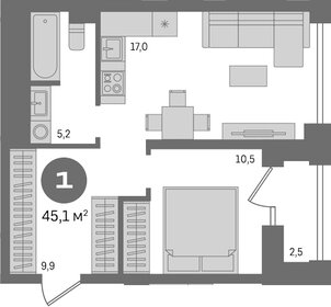 43 м², 1-комнатная квартира 8 699 000 ₽ - изображение 75