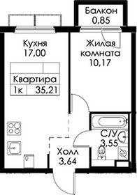 Квартира 35,2 м², 1-комнатная - изображение 1