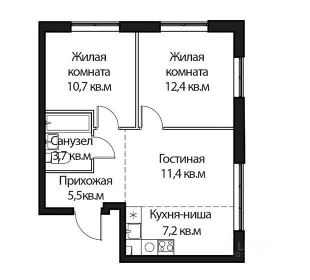 51,1 м², 3-комнатная квартира 7 500 000 ₽ - изображение 1