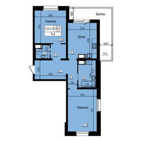 74,4 м², 3-комнатная квартира 14 400 000 ₽ - изображение 11
