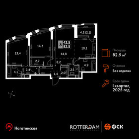 82 м², 3-комнатная квартира 23 000 000 ₽ - изображение 31