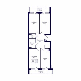 Квартира 84,4 м², 3-комнатная - изображение 1