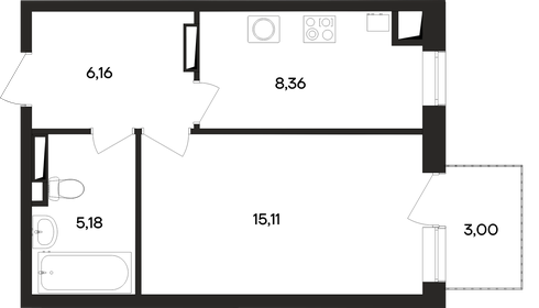 40,4 м², 1-комнатная квартира 7 070 000 ₽ - изображение 34