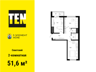 48,1 м², 2-комнатная квартира 6 296 290 ₽ - изображение 15