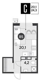 25,6 м², квартира-студия 4 756 480 ₽ - изображение 26