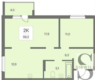 59,2 м², 2-комнатная квартира 5 700 000 ₽ - изображение 24