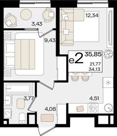 39,1 м², 2-комнатная квартира 11 335 961 ₽ - изображение 17