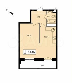 45,3 м², 1-комнатная квартира 4 900 000 ₽ - изображение 66