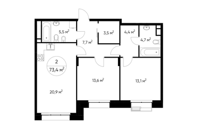 71,3 м², 2-комнатная квартира 21 271 610 ₽ - изображение 58