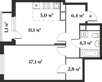 49,4 м², 2-комнатная квартира 12 732 357 ₽ - изображение 28