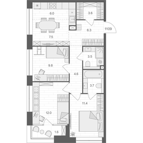 83,3 м², 3-комнатная квартира 27 082 582 ₽ - изображение 7