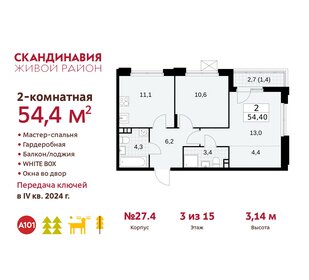 55,3 м², 2-комнатная квартира 16 854 032 ₽ - изображение 10