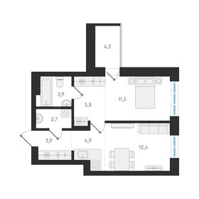 Квартира 45,1 м², 2-комнатная - изображение 1