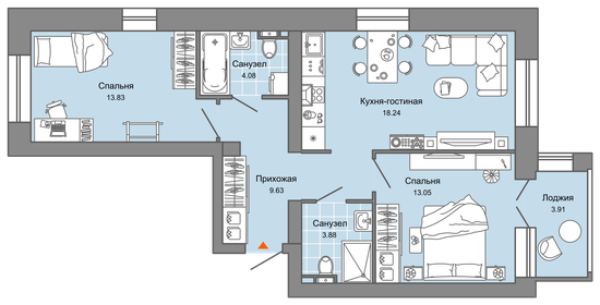 63 м², 3-комнатная квартира 8 369 516 ₽ - изображение 24