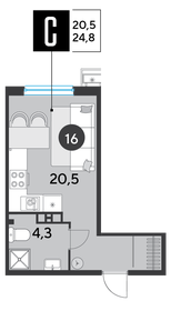 25,6 м², квартира-студия 4 756 480 ₽ - изображение 10