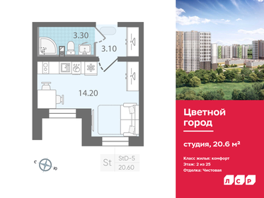 20,5 м², квартира-студия 3 500 000 ₽ - изображение 81