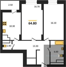 Квартира 64,8 м², 2-комнатная - изображение 1