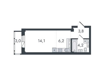 Квартира 31,3 м², студия - изображение 1