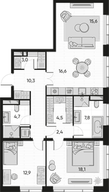 115 м², 3-комнатная квартира 48 400 000 ₽ - изображение 86