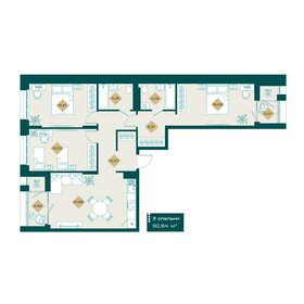 Квартира 92,6 м², 3-комнатная - изображение 1