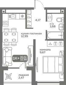 30,5 м², 1-комнатная квартира 5 000 000 ₽ - изображение 1