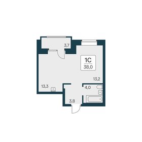 Квартира 38 м², студия - изображение 1