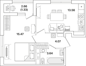 36,1 м², 1-комнатная квартира 8 674 325 ₽ - изображение 14