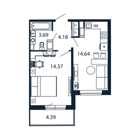 37 м², 1-комнатная квартира 7 500 000 ₽ - изображение 85