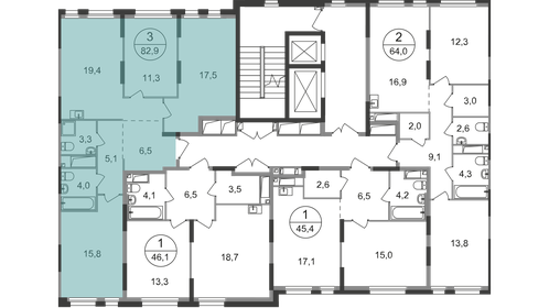 Квартира 82,9 м², 3-комнатная - изображение 2