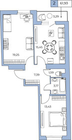 62,3 м², 2-комнатная квартира 8 350 000 ₽ - изображение 68