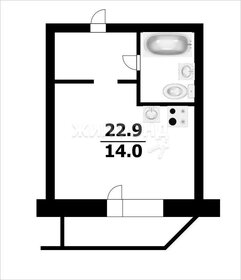 Квартира 22,9 м², студия - изображение 1