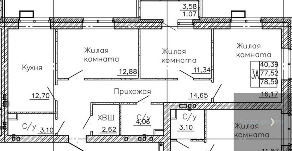 78,6 м², 3-комнатная квартира 8 779 053 ₽ - изображение 1