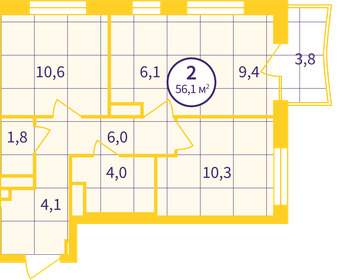 43,6 м², 2-комнатная квартира 6 100 000 ₽ - изображение 33