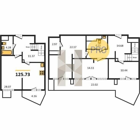 125,7 м², 3-комнатная квартира 9 178 290 ₽ - изображение 1