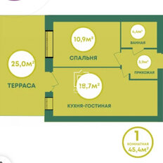 Квартира 45,4 м², 1-комнатная - изображение 2