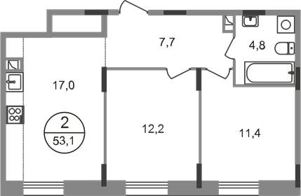 53,8 м², 3-комнатная квартира 12 240 000 ₽ - изображение 46