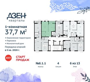 38,5 м², 1-комнатная квартира 10 200 000 ₽ - изображение 65