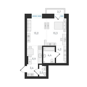 Квартира 46,9 м², 2-комнатная - изображение 1