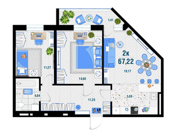 74 м², 3-комнатная квартира 5 750 000 ₽ - изображение 20