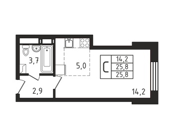 25 м², квартира-студия 4 567 500 ₽ - изображение 25