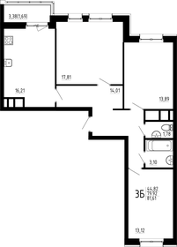 Квартира 81,6 м², 3-комнатная - изображение 1