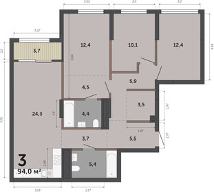 88,8 м², 3-комнатная квартира 10 500 000 ₽ - изображение 68
