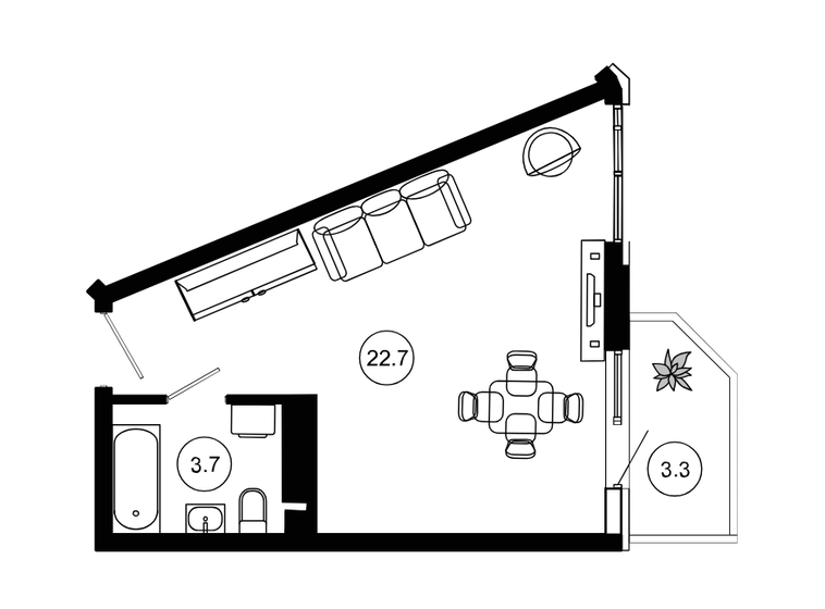 29,7 м², апартаменты-студия 16 200 000 ₽ - изображение 1